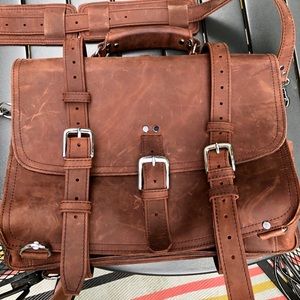 Vagabond Traveler 17” full grain Leather Briefcase